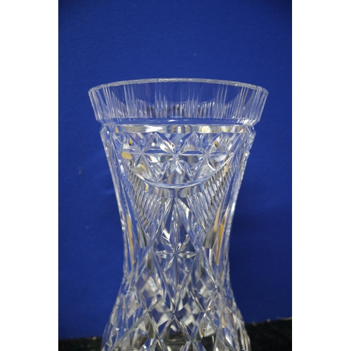 90 - Large Crystal Bulbous Base Vase - 28cm Tall