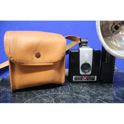 91 - Brownie Hawkeye Camera Flash Model with Carry Bag