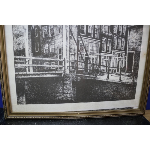 121 - Engraving Possibly of Amsterdam in Frame - 43.5 x 54cm