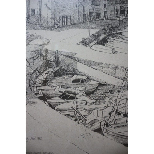 122 - Engraving of The Harbour, Kyrenia in Frame - 44 x 55.5cm