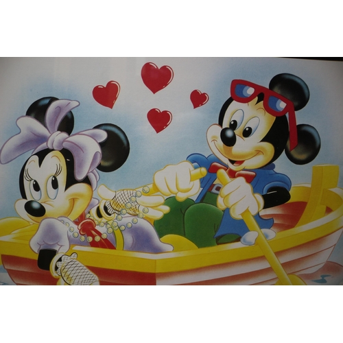 124 - Mickey & Minnie Mouse Print in Frame - 56 x 46cm