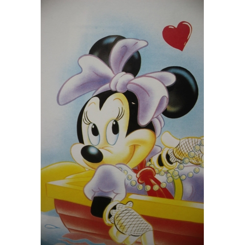 124 - Mickey & Minnie Mouse Print in Frame - 56 x 46cm