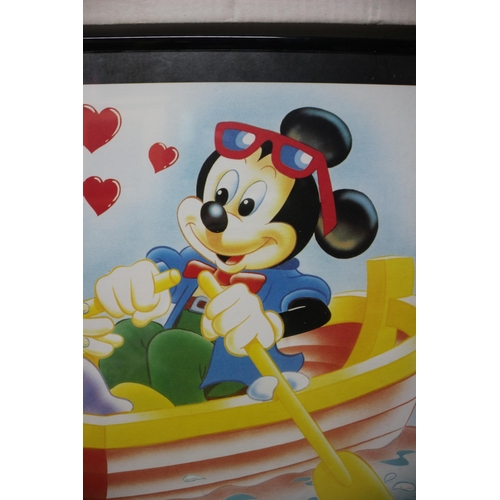 124 - Mickey & Minnie Mouse Print in Frame - 56 x 46cm