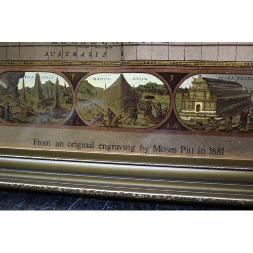 152 - Framed Copper Map from an Original Engraving by Moses Pitt in 1681 - 55.5 x 45.5cm