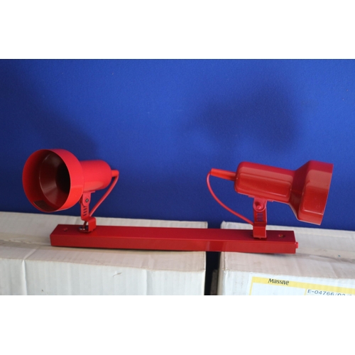 194 - 6 x Brand New Twin Angle Ceiling Spot Lights in Red