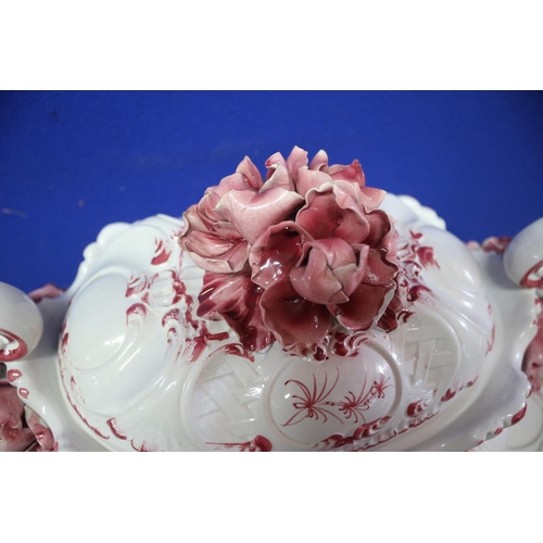 206 - Large, Believed to be Italian Origin, Tureen with Floral Design