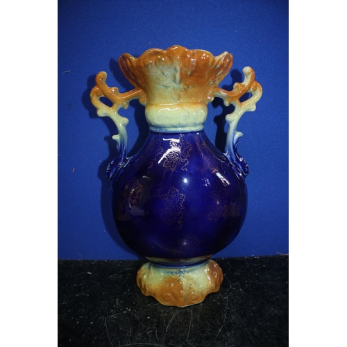 208 - 1907 - 1937 A. G. Harley Jones Earthenware Vase at Fenton 'Royal Vienna Art Pottery' - 26.5cm Tall