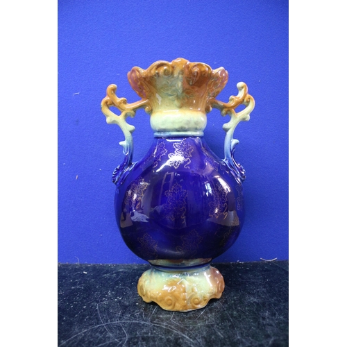 208 - 1907 - 1937 A. G. Harley Jones Earthenware Vase at Fenton 'Royal Vienna Art Pottery' - 26.5cm Tall