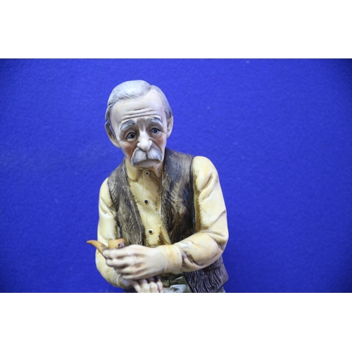 211 - Vintage Porcelain Figure of an Elderly Man - Possibly Capo Demonte  - 20.5cm