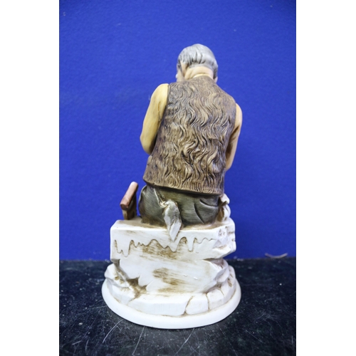 211 - Vintage Porcelain Figure of an Elderly Man - Possibly Capo Demonte  - 20.5cm