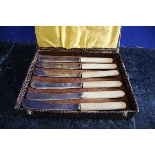 225 - Believed To Be Bone Handled Set of 6 Knives in Original Box