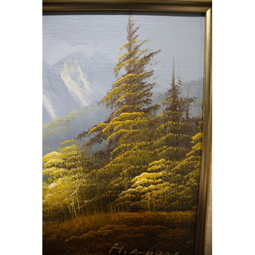 245 - Ornate Framed Oil on Canvas of a Mountain Scene Signed by H. Lupas - 35 x 30cm