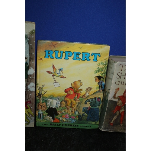 247 - 2 x Aged Rupert Bear Annuals plus Tales From Shakespeare by Charles & Mary Lamb