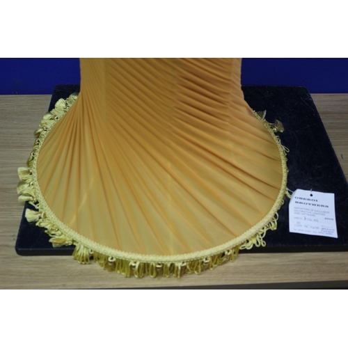 263 - Golden Coloured Pleated Shade Lined - 41cm Wide