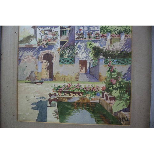 281 - Framed and Mounted Watercolour Depicting a Large Villa - Indistinguishably Signed Bottom Right - 41 ... 