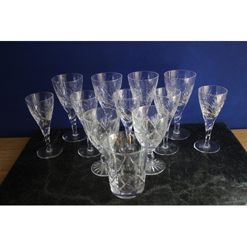 288 - Set of 4 Twisted Stem Crystal Glasses plus Other Design Crystal Glasses