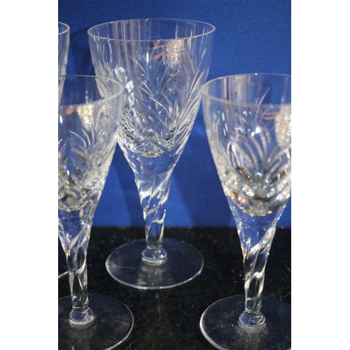 288 - Set of 4 Twisted Stem Crystal Glasses plus Other Design Crystal Glasses