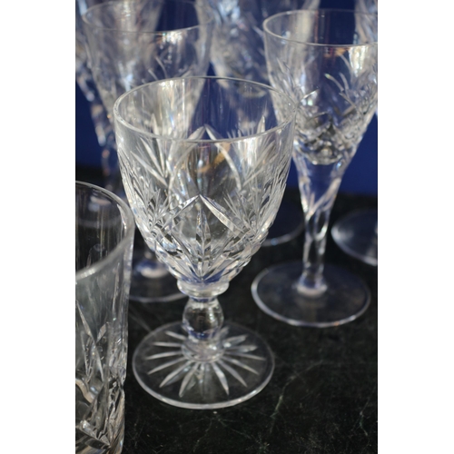 288 - Set of 4 Twisted Stem Crystal Glasses plus Other Design Crystal Glasses