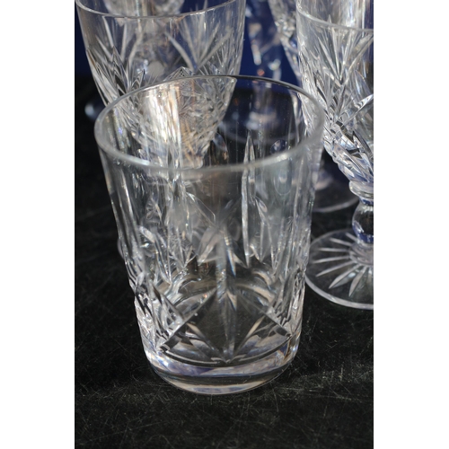 288 - Set of 4 Twisted Stem Crystal Glasses plus Other Design Crystal Glasses