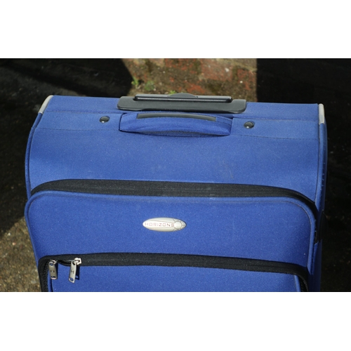 290 - Blue Case with Extending Handle and Wheels by Horizons - 62 x 29 x 42cm