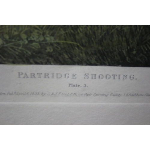 310 - Plates 2 & 3 Partridge Shooting Engravings 1835 - Framed and Glazed - 61 x 58cm