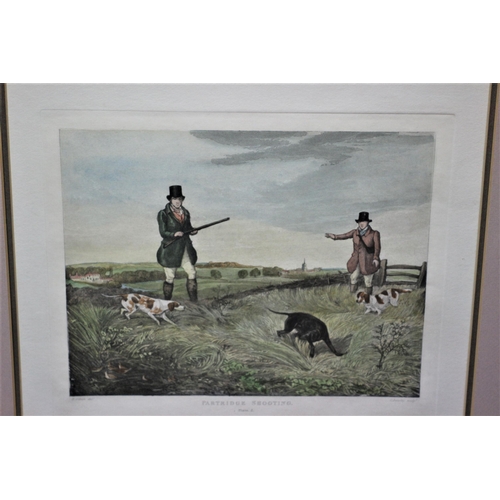 310 - Plates 2 & 3 Partridge Shooting Engravings 1835 - Framed and Glazed - 61 x 58cm