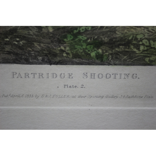 310 - Plates 2 & 3 Partridge Shooting Engravings 1835 - Framed and Glazed - 61 x 58cm