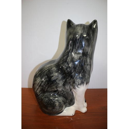 321 - Large Pottery Cat, Possibly Cats & Co, slight crazing, 32cm high 51a