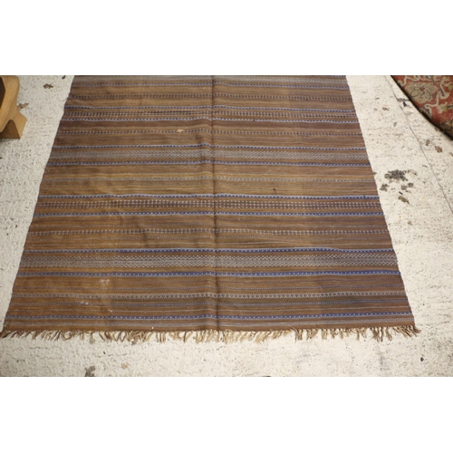 327 - Large Striped Aged Rug - 242 x 168