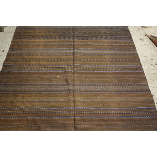 327 - Large Striped Aged Rug - 242 x 168