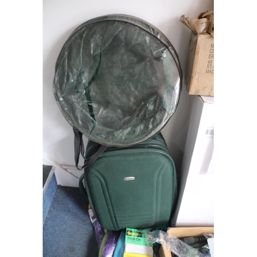 376 - Very Large Mixed Lot including New Beer Mats, Carpet Shampooer, Vintage Suitcase, Retractable Wall H... 