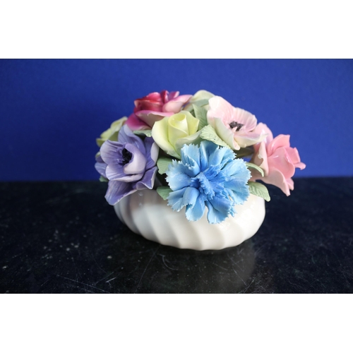 464 - Coloured Flower Posey Topped Trinket Pot by Coalport