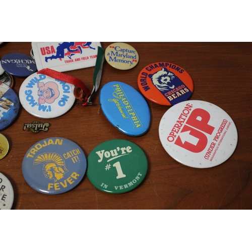 476 - Quantity of American Badges and Pins - Several Vintage