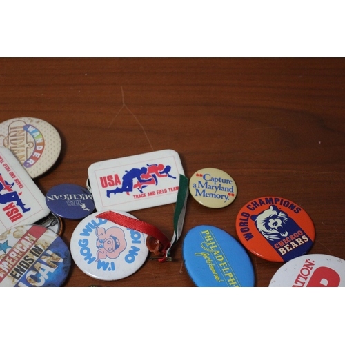 476 - Quantity of American Badges and Pins - Several Vintage