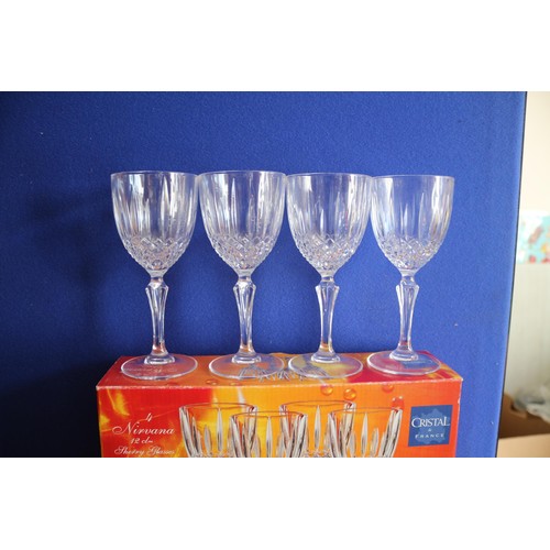 479 - 4 Cristal De France Sherry Glasses