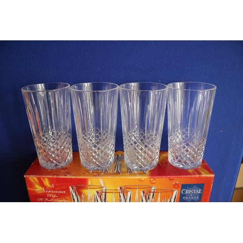 480 - 4 Cristal De France Hiball Tumblers