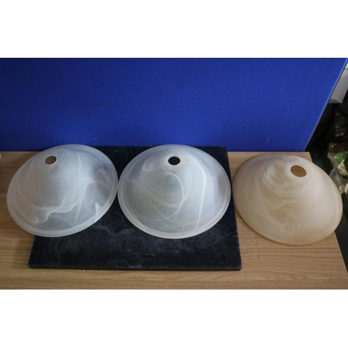 581 - 3 Glass Lightshades, 30.5cm in Diameter