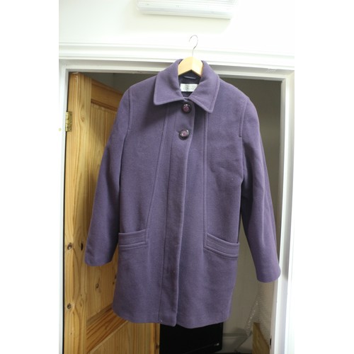 3 - Plum Coloured BHS Classics Coat - Size 14