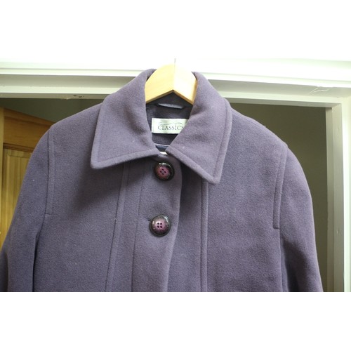 3 - Plum Coloured BHS Classics Coat - Size 14