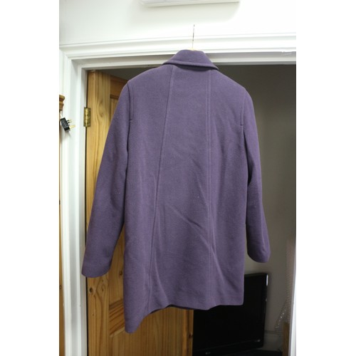 3 - Plum Coloured BHS Classics Coat - Size 14