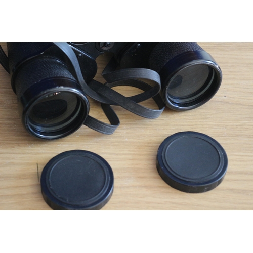 10 - Pair of Zenith Coated Optics 10 x 50 Field Binoculars in Leather Covered Case - Eye and Lens Covers