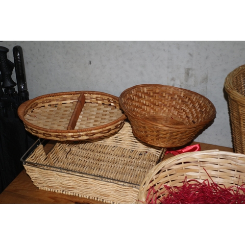 101 - Nice Selection of Wicker Baskets and Cushioned Lap Trays with Prints by Monet on Them