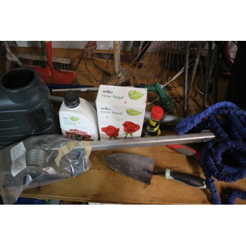 104 - Good Selection of Garden Hand Tools plus Gardening Supplies