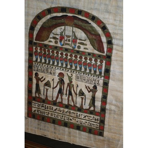 113 - Parchment Framed and Glazed of Egyptian Hieroglyphics - 52 x 44cm