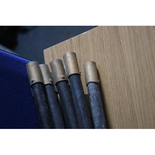 46 - Set of Chimney and Drain Rods - Plastic Handled and Brass Ends