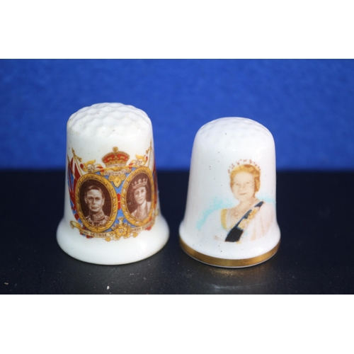 64 - 2 x Royal Commemorative Porcelain Thimbles