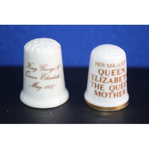 64 - 2 x Royal Commemorative Porcelain Thimbles