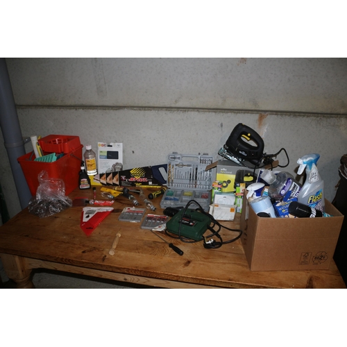 88 - Large Bundle of Electrical and Hand Tools plus Various Cleaning Supplies