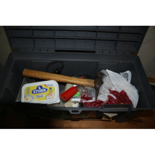 95 - Tool Box with Twin Clasps which Contains a variety of Hand Tools and Accessories plus a Soldering Ir... 