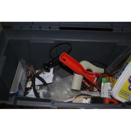 95 - Tool Box with Twin Clasps which Contains a variety of Hand Tools and Accessories plus a Soldering Ir... 